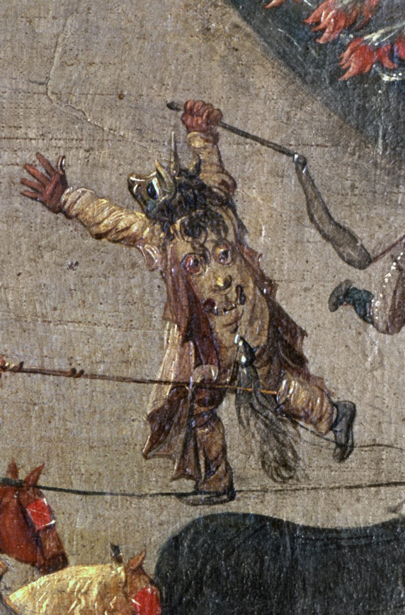Triumf arcyksiężnej Izabeli w Ommeganck w Brukseli, 31 maja 1615, fragment postaci diabła w kostiumie, 1615 autorstwa Denys van Alsloot