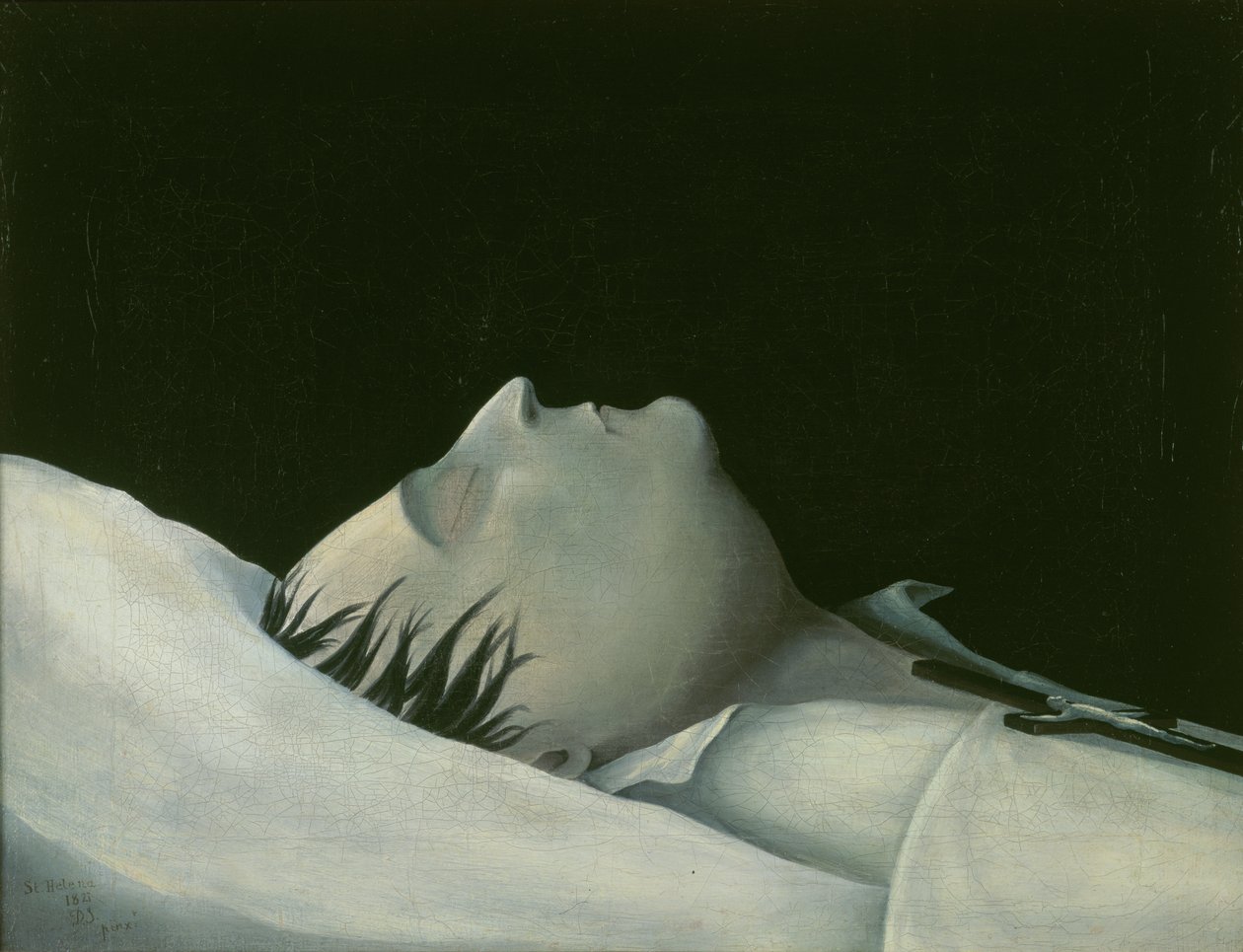 Napoleon na łożu śmierci na Świętej Helenie, 1821 r. autorstwa Denzil O. Ibbetson