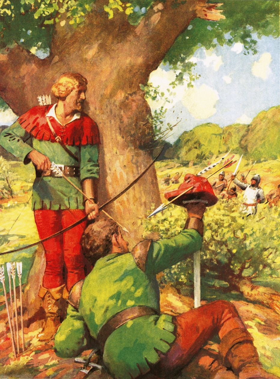 Robin i Mały John stawiają czoła Normanom autorstwa Derek Charles Eyles