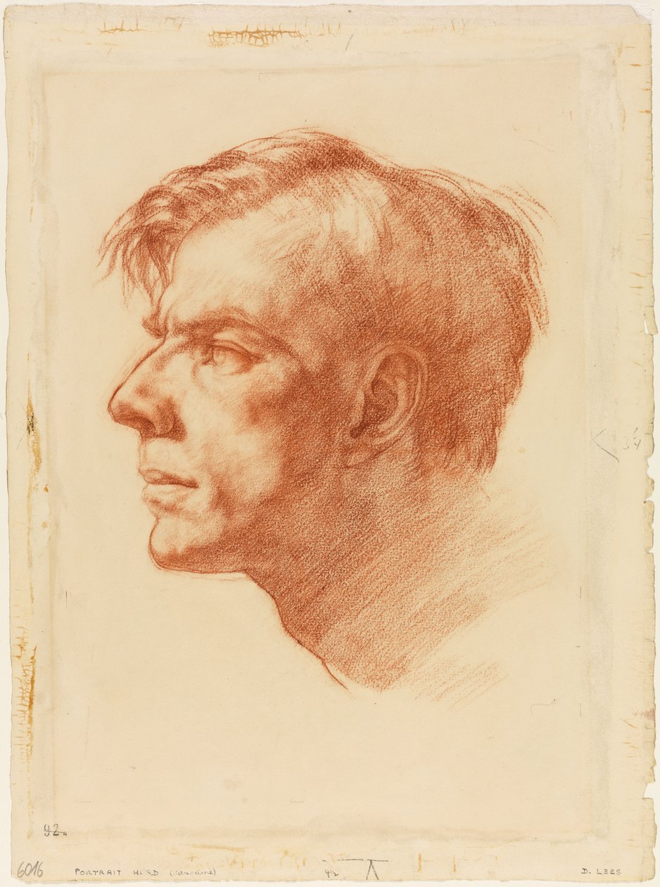Portret Johna Fothergilla, ok. 1907 (sangwina na papierze) autorstwa Derwent Lees
