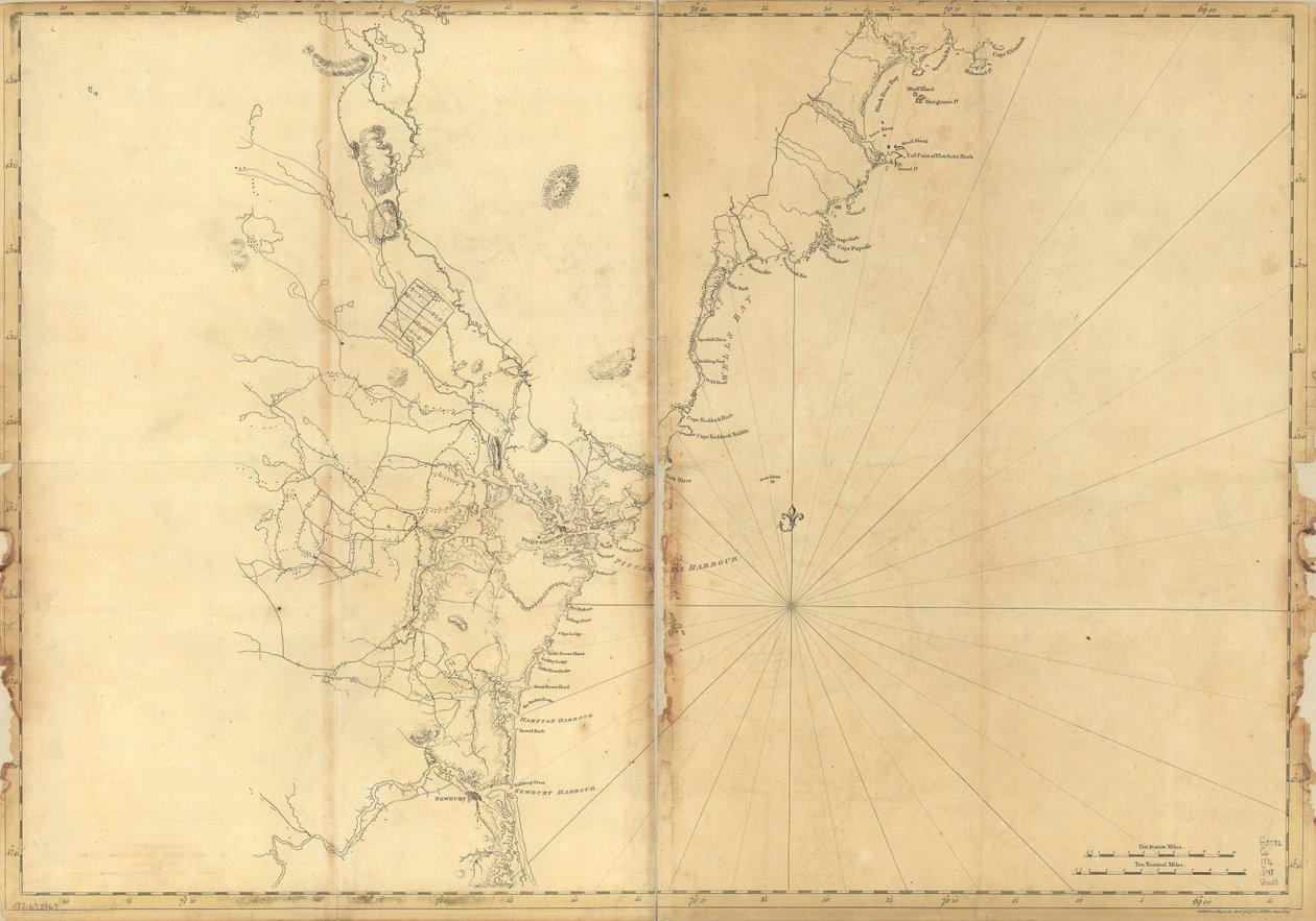(Wybrzeże Nowej Anglii od Cape Elizabeth, Me. do Newburyport, Mass. LOC 77693969 autorstwa Joseph F. W. Des Barres