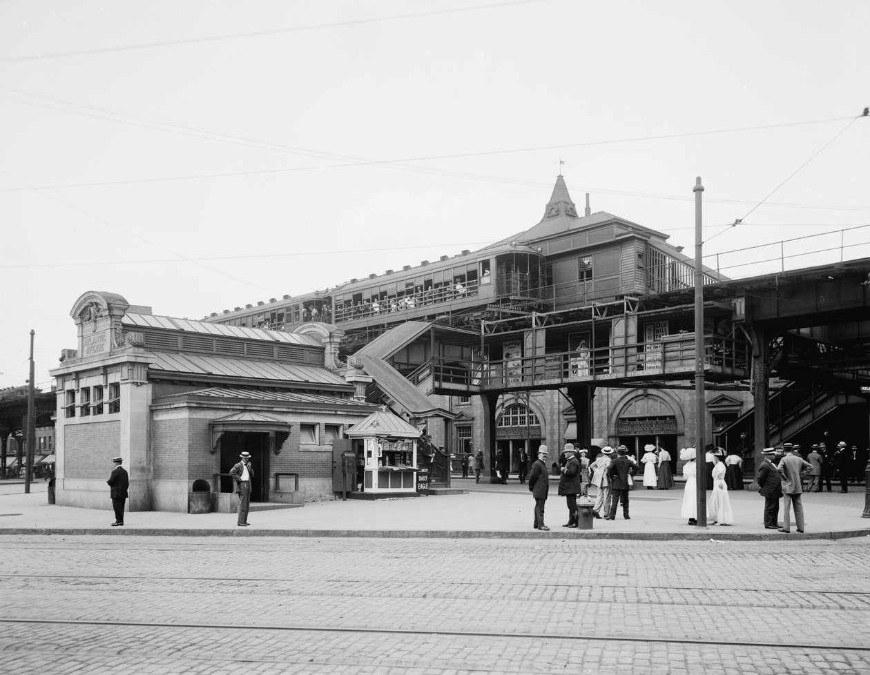 Atlantic Avenue, wejście do metra, Brooklyn, Nowy Jork, ok. 1910-20 autorstwa Detroit Publishing Co.