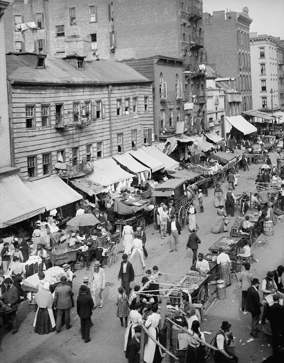 Rynek żydowski na East Side, Nowy Jork, NY, c.1890-1901 autorstwa Detroit Publishing Co.