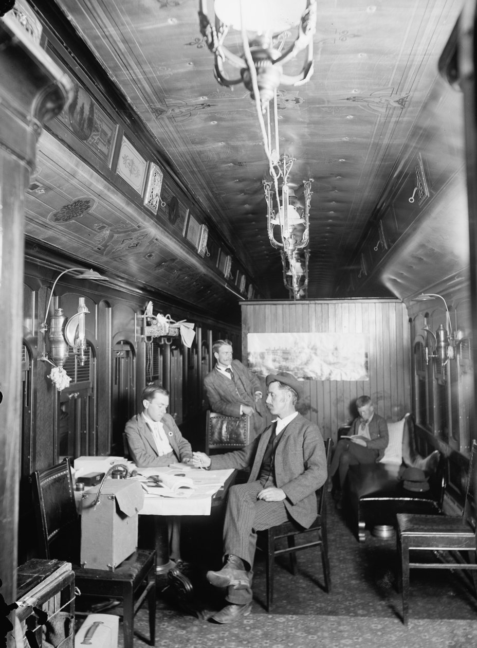 Wagon fotograficzny kolei New York Central Railway (Railroad), ok. 1895-1915 autorstwa Detroit Publishing Co.