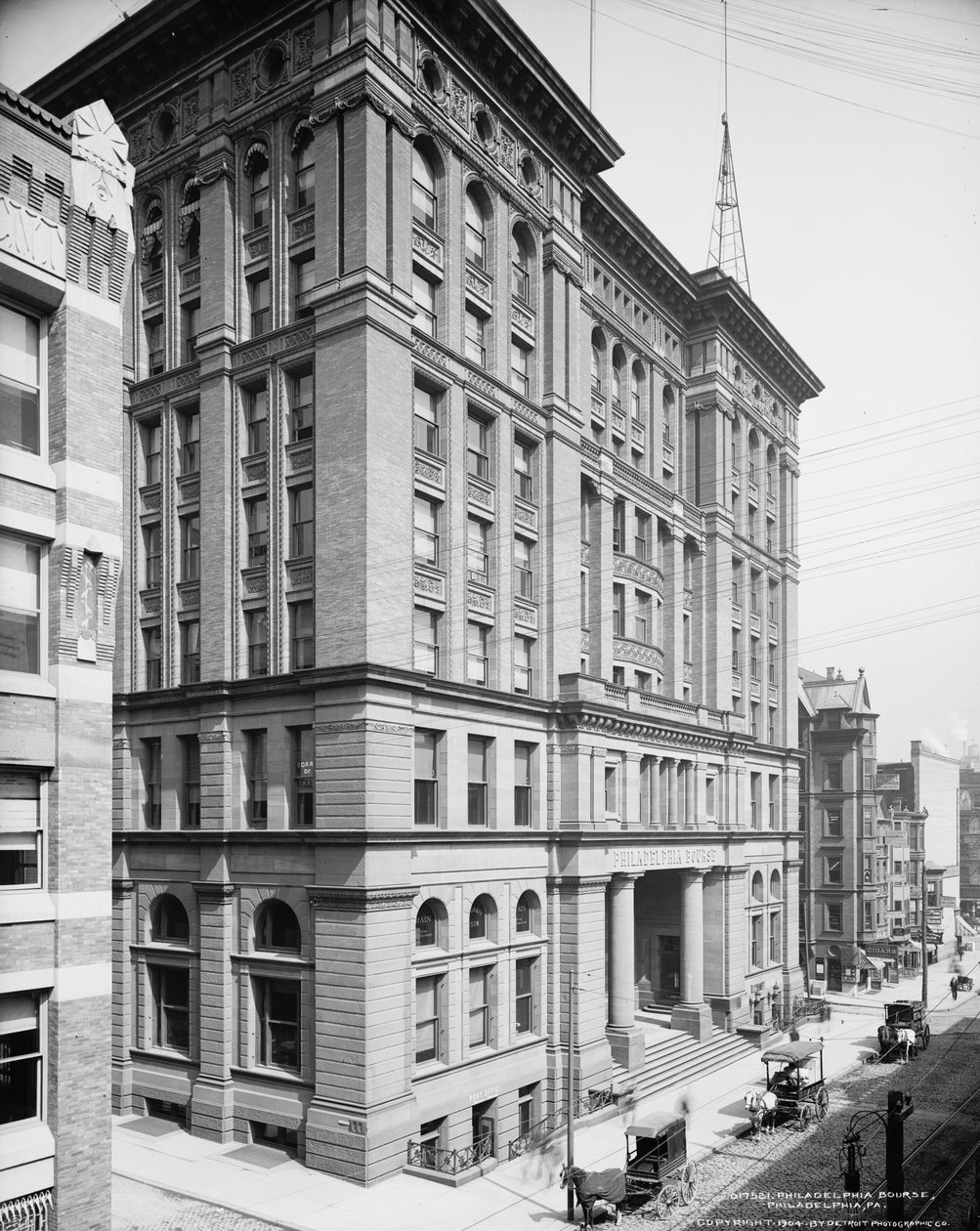 Philadelphia Bourse, Filadelfia, Pennsylvania, ok. 1904 r. autorstwa Detroit Publishing Co.