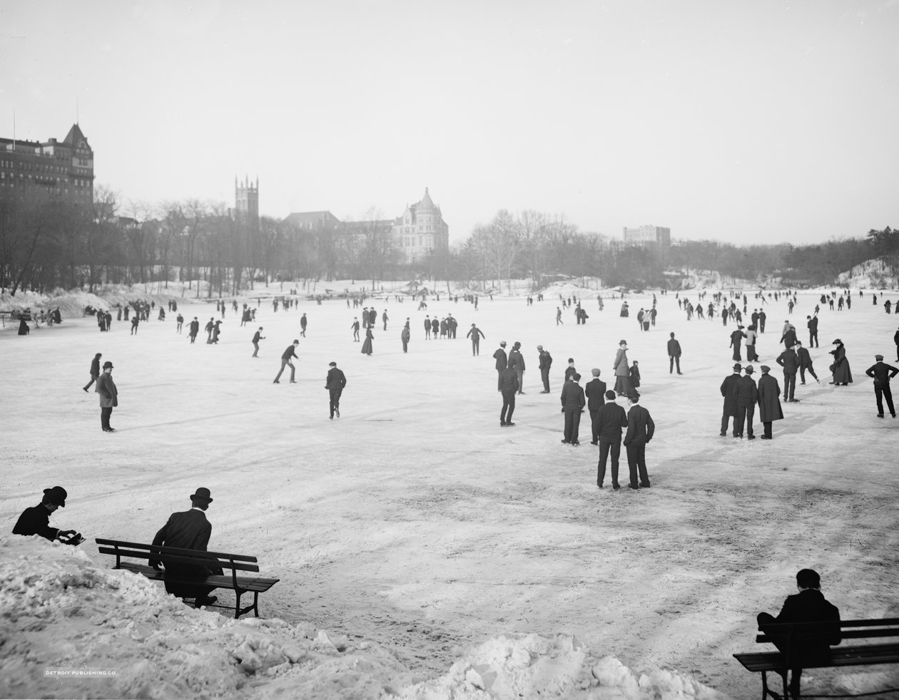 Łyżwiarstwo w Central Parku, Nowy Jork, ok. 1900-06 autorstwa Detroit Publishing Co.