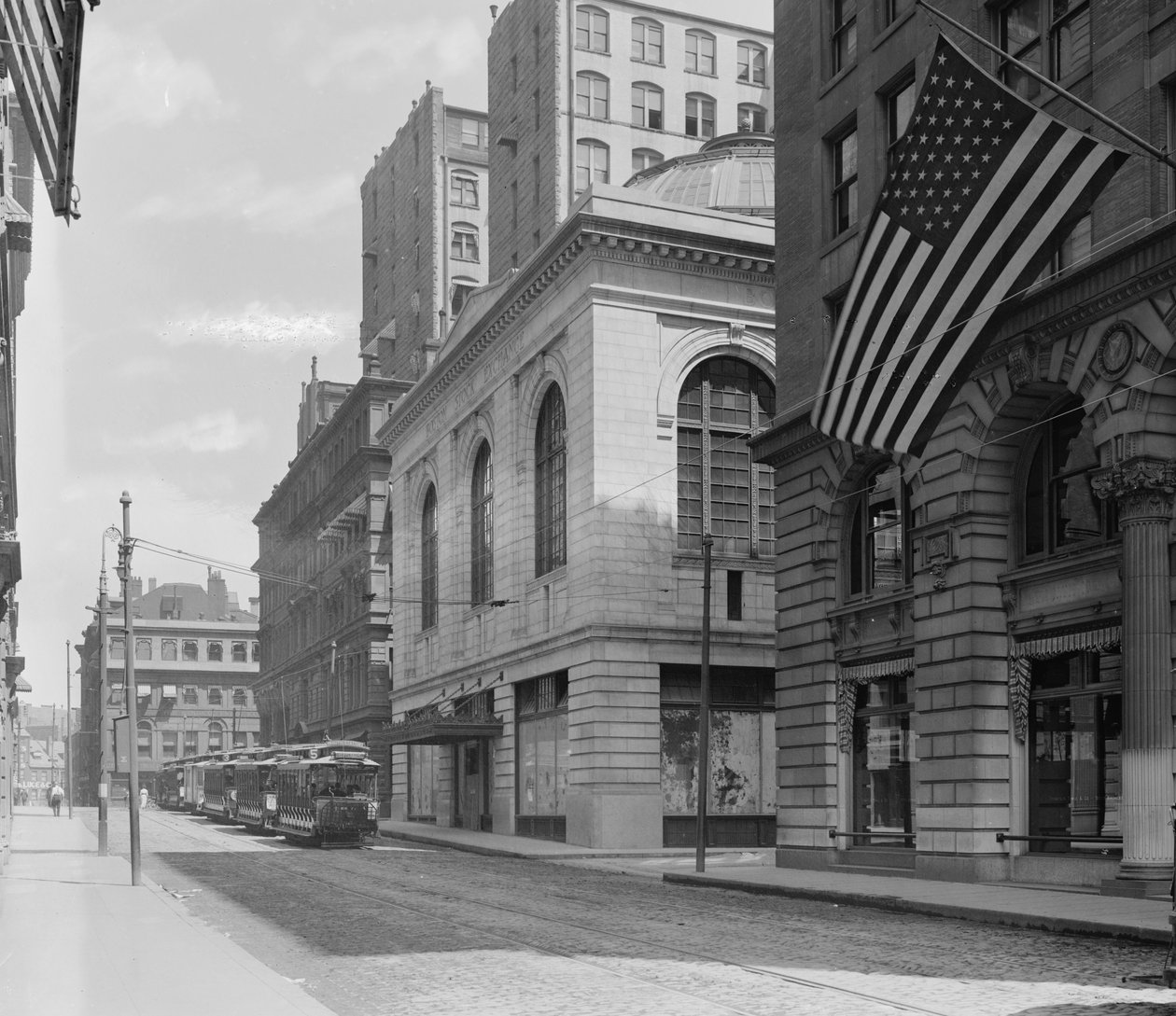 Giełda, Congress Street, Boston, Massachusetts, ok. 1910-20 autorstwa Detroit Publishing Co.