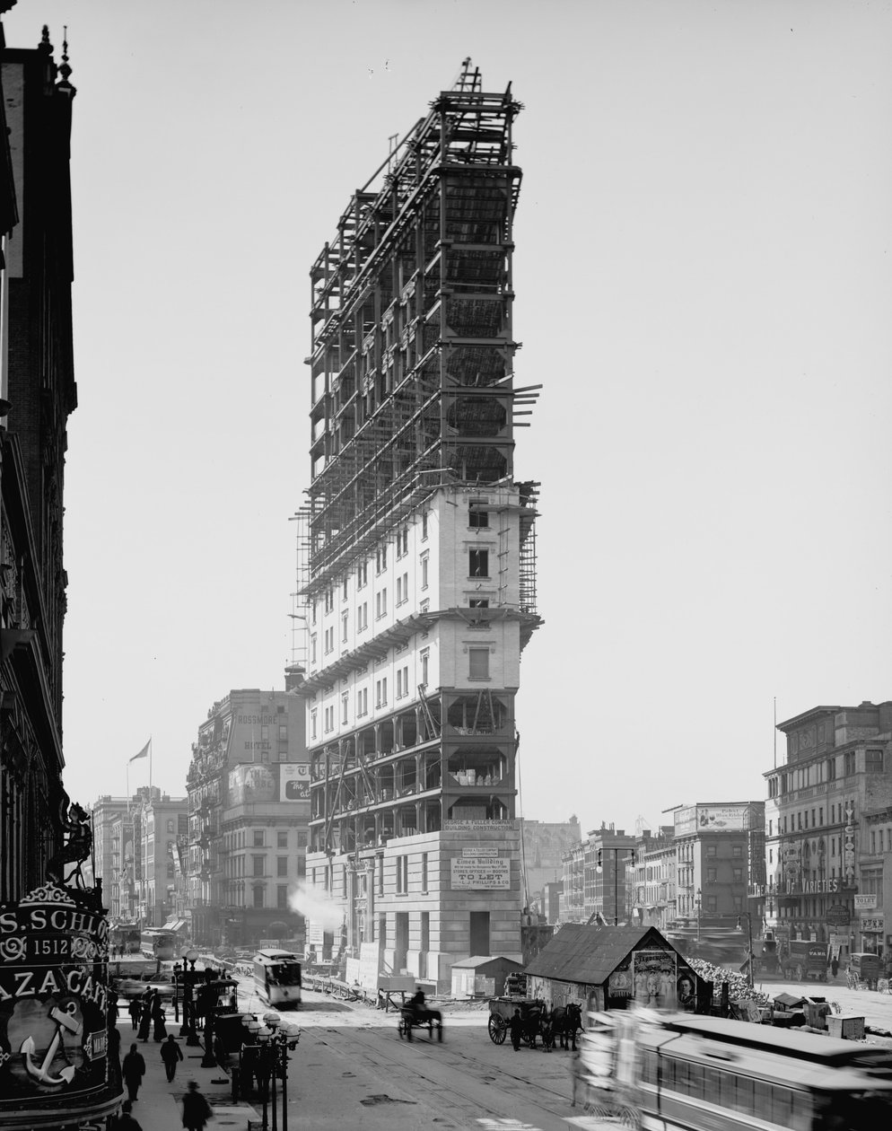 Times Building w budowie, Nowy Jork, NY, c.1903 autorstwa Detroit Publishing Co.