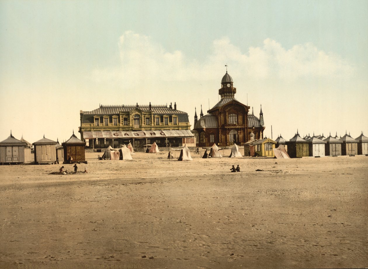 Plaża i kasyno, Calais, Francja, ok. 1900 autorstwa Detroit Publishing Co.