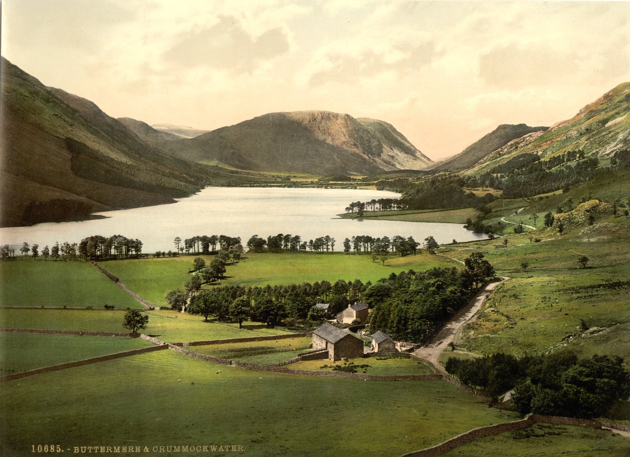 Buttermere i Crummock Water, Kraina Jezior, Anglia, ok. 1900 autorstwa Detroit Publishing Co.
