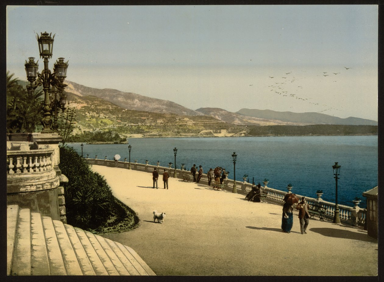 Taras kasyna, Monte Carlo, Riwiera, Monako autorstwa Detroit Publishing Co.