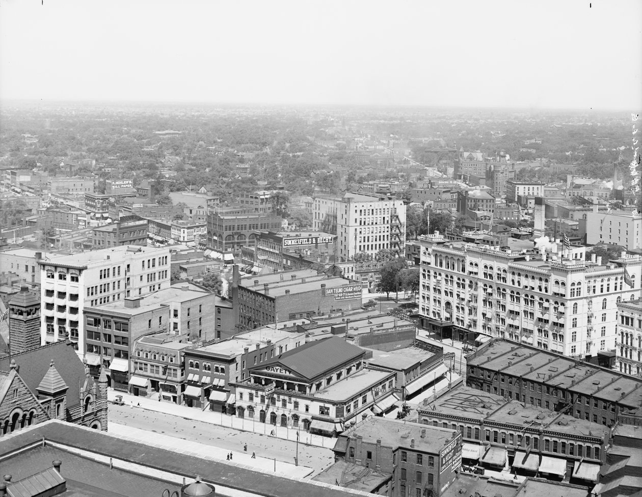 Detroit, Michigan, ok. 1908 (zdjęcie czarno-białe) autorstwa Detroit Publishing Co.