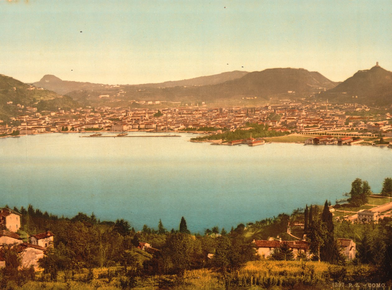 Widok ogólny, Como, Jezioro Como, Włochy, ok. 1900 autorstwa Detroit Publishing Co.