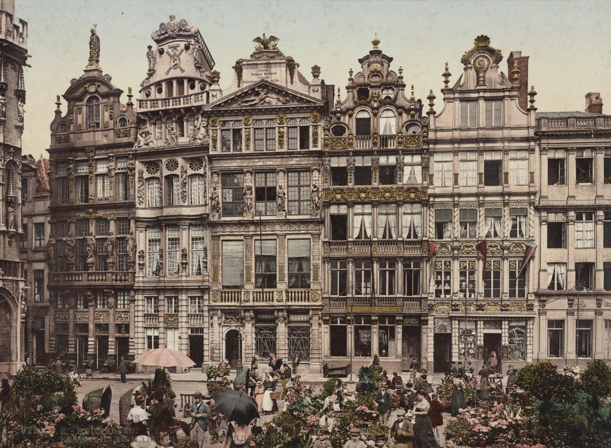 Grand Place, Bruksela, ok. 1900 autorstwa Detroit Publishing Co.