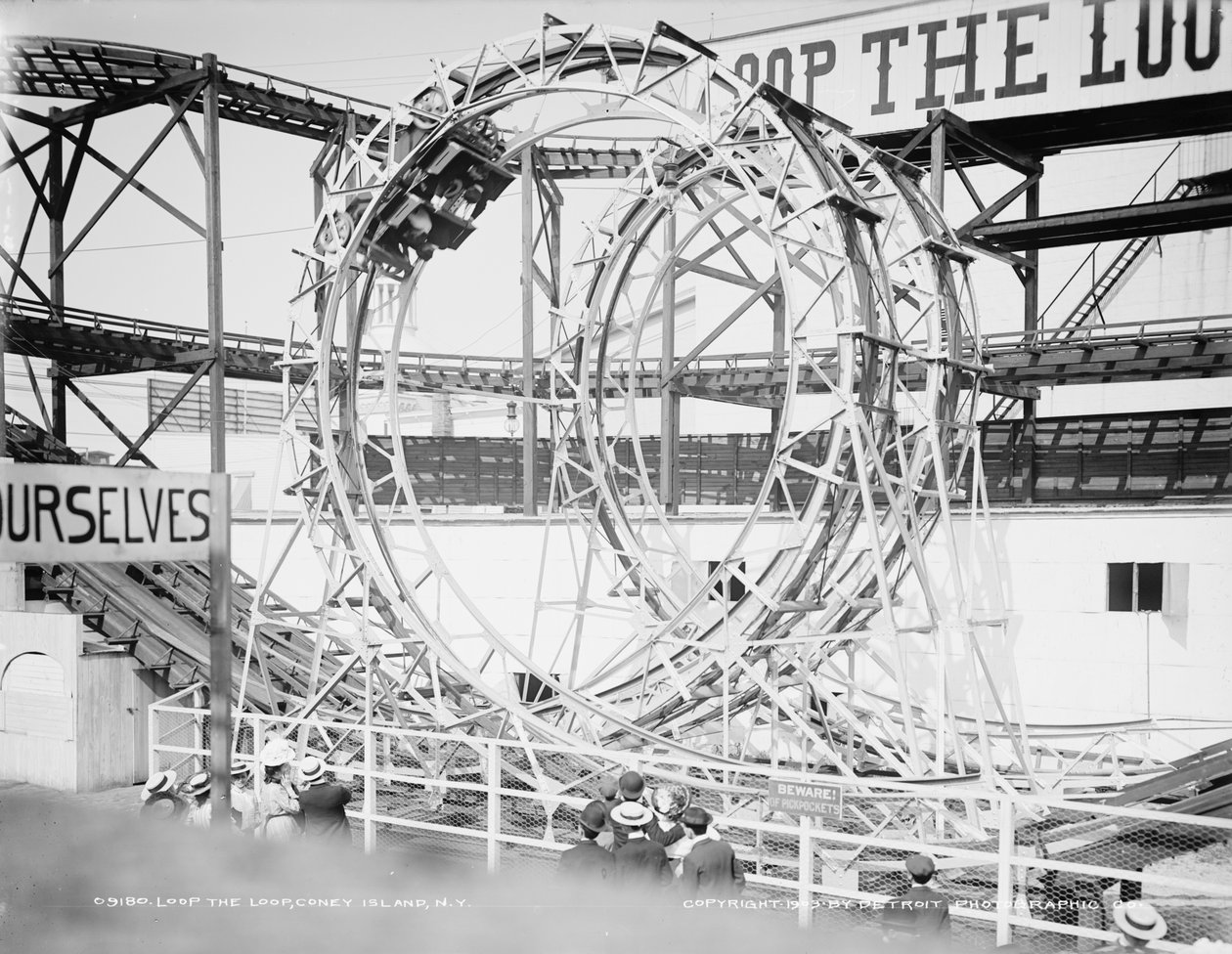Loop the Loop, Coney Island, Nowy Jork, c.1903 (zdjęcie czarno-białe) autorstwa Detroit Publishing Co.