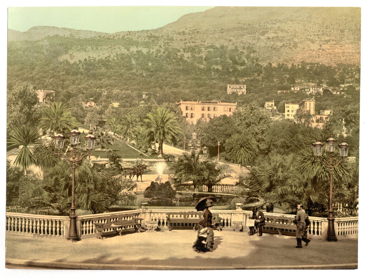Monte Carlo Casino Gardens, Riwiera, Monako autorstwa Detroit Publishing Co.