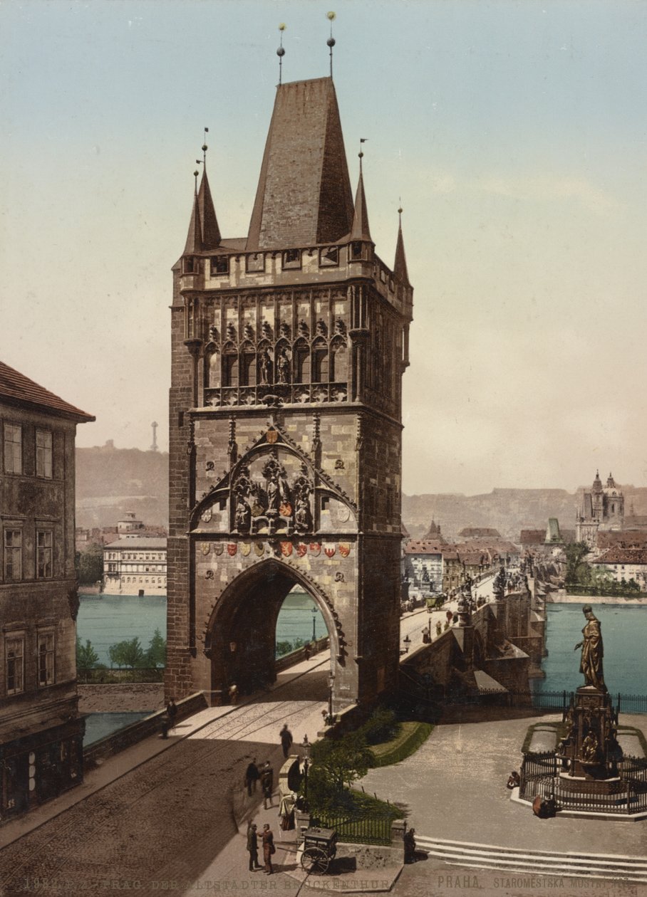 Wieża Mostu Starego Miasta, Praga, 1905 autorstwa Detroit Publishing Co.