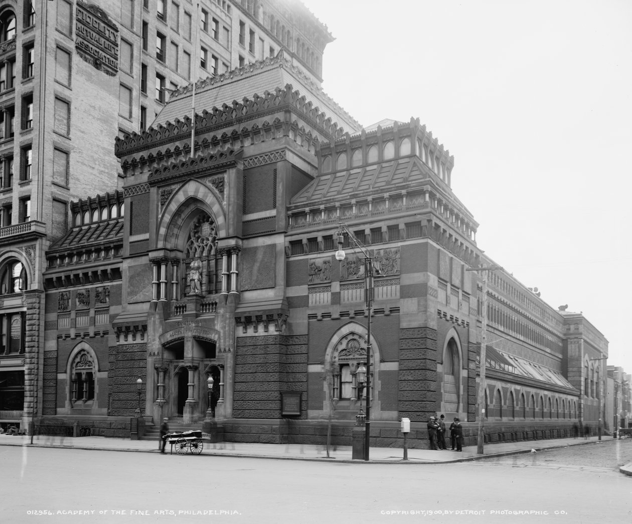 Pennsylvania Academy of the Fine Arts, Filadelfia, Pensylwania, USA, ok. 1900 (zdjęcie czarno-białe) autorstwa Detroit Publishing Co.