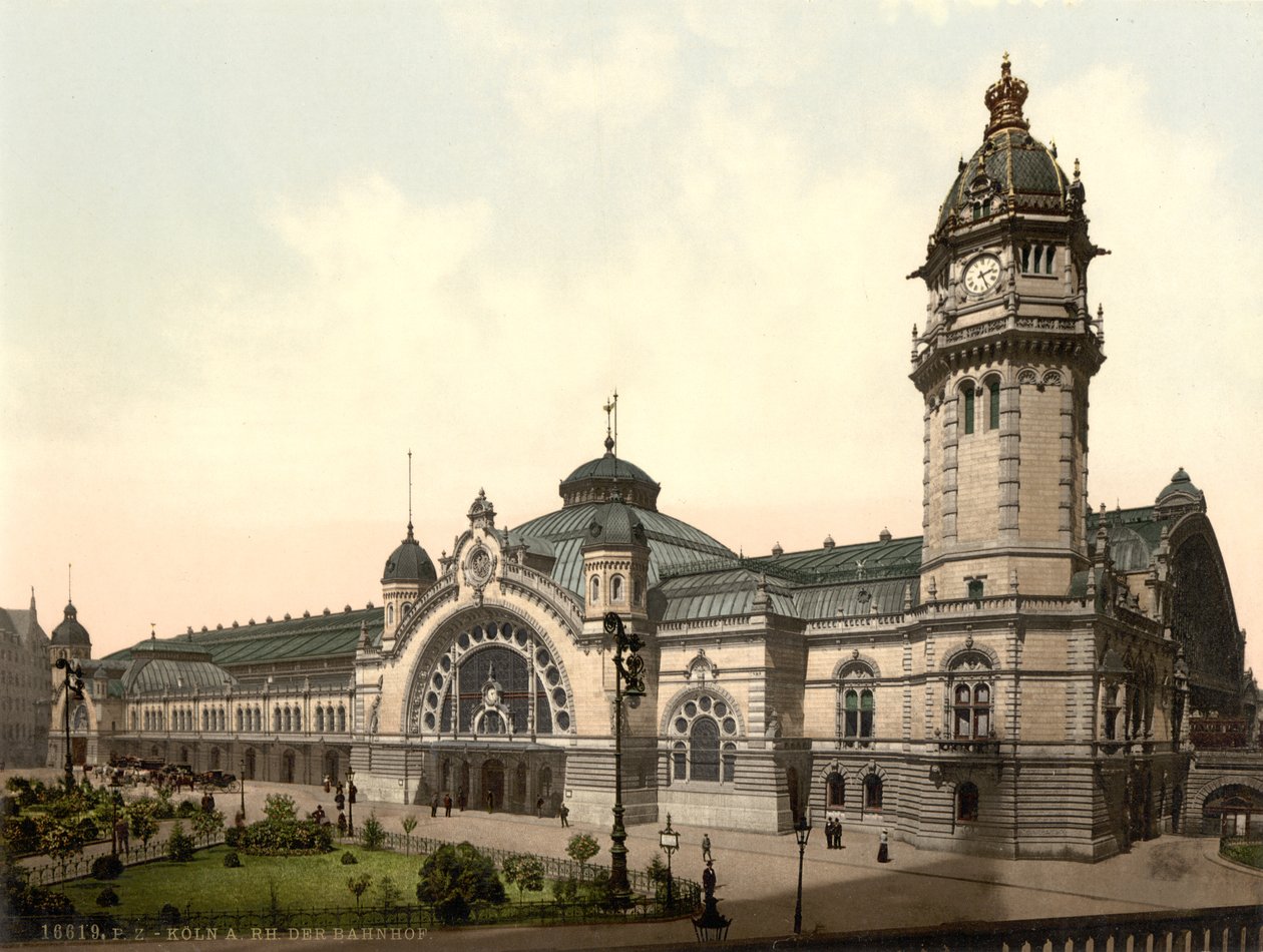 Dworzec kolejowy, Kolonia, Niemcy, ok.1900 autorstwa Detroit Publishing Co.