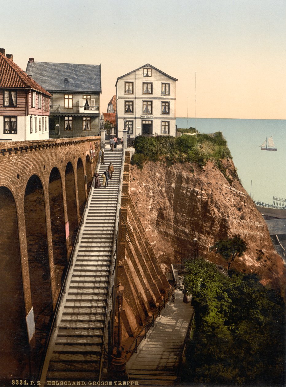 Wielkie Schody, Helgoland, Niemcy, Photochrome Print, c.1900 autorstwa Detroit Publishing Co.