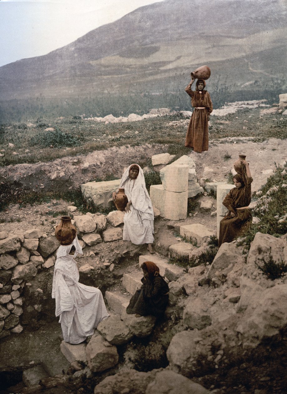 Studnia Samarytan w Nablusie, c. 1900 (druk fotomechaniczny) autorstwa Detroit Publishing Co.