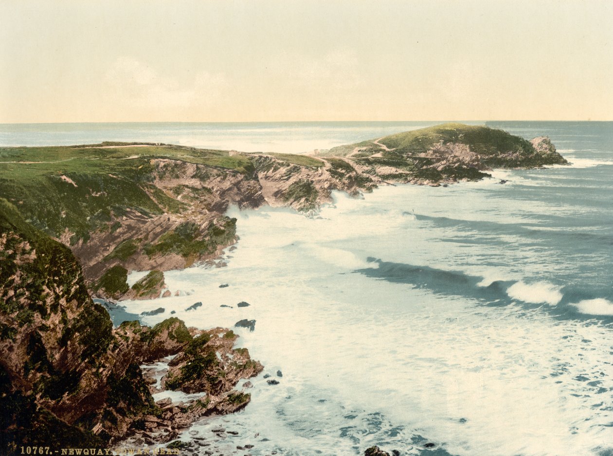 Towan Head, Newquay, Cornwall, Anglia, Photochrome Print, c.1900 autorstwa Detroit Publishing Co.