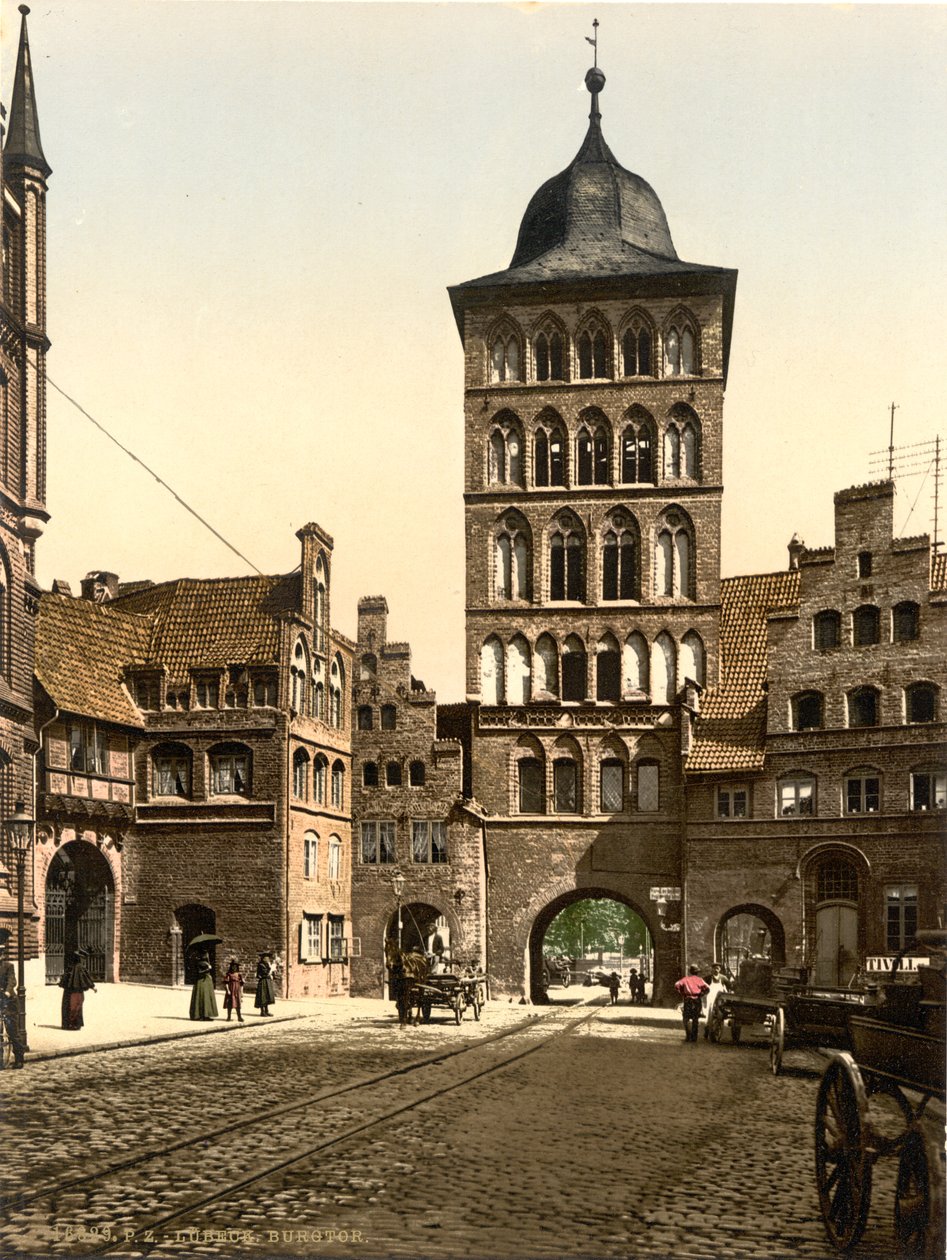 Tower Arch, Lubeka, Niemcy, ok. 1900 autorstwa Detroit Publishing Co.