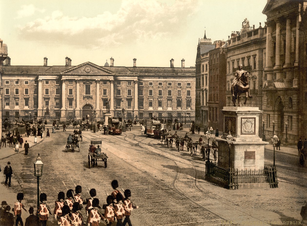 College Green, Dublin, c.1890-1900 (fotochrom) autorstwa Detroit Publishing Co.