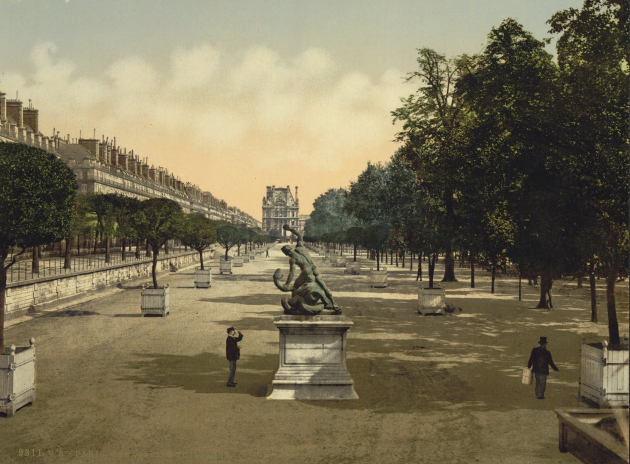 Ogród Tuileries, Paryż, ok. 1890-1900 (fotochrom) autorstwa Detroit Publishing Co.