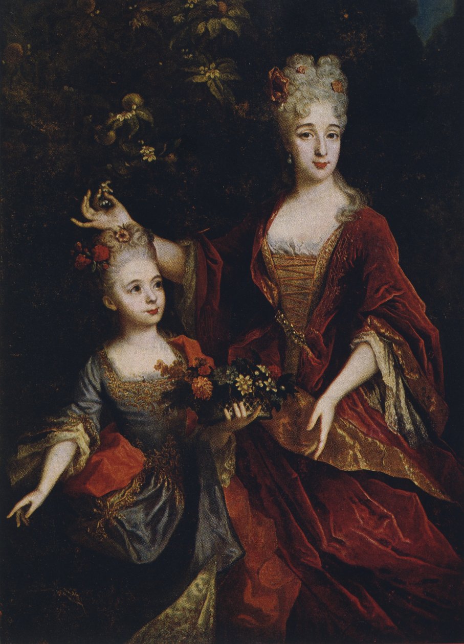 Matka i córka, według Nicolasa de Largilliere (1656-1746) autorstwa Devambez
