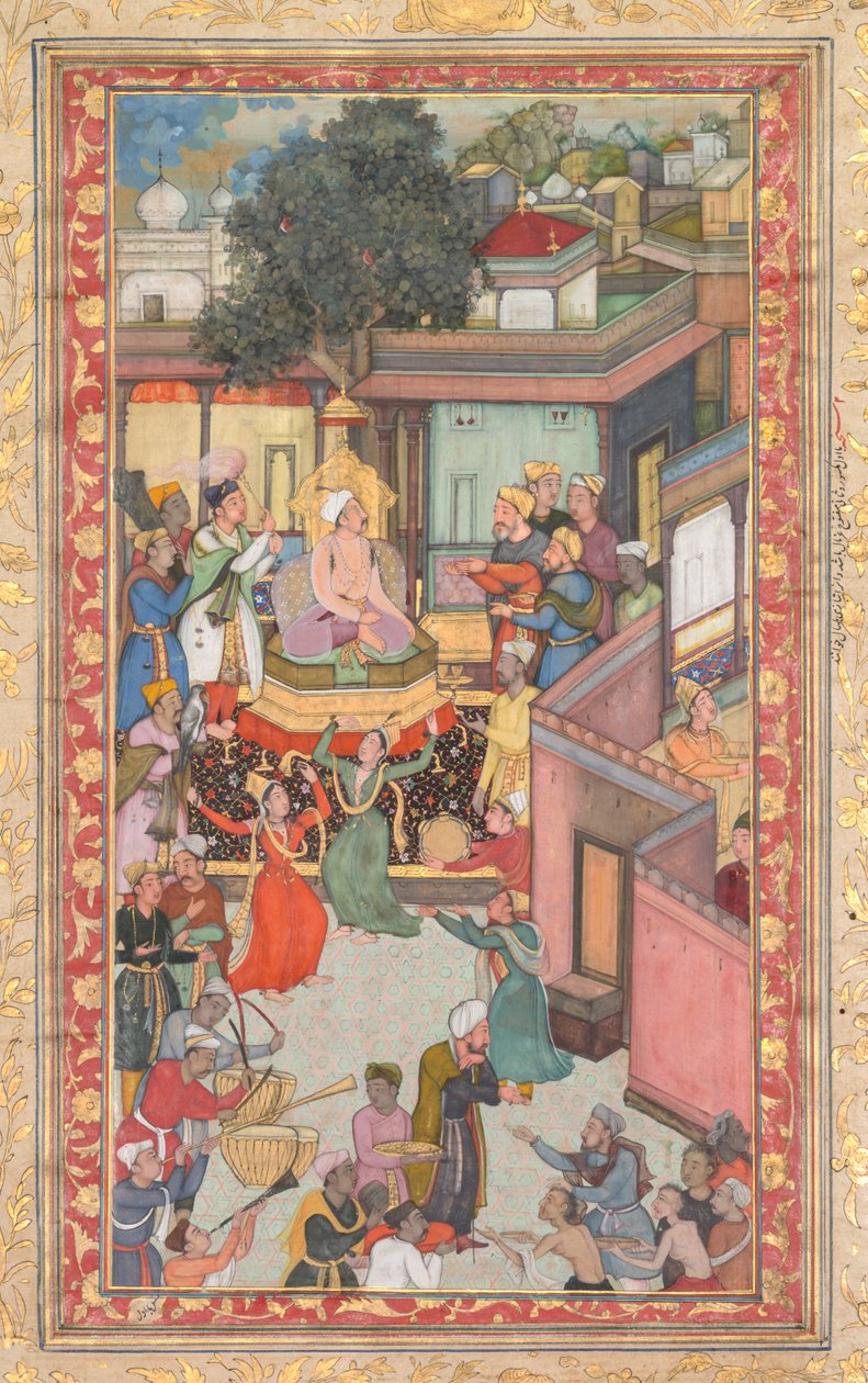 Ceremonia obrzezania synów Akbara, obraz 126 z Akbar-nama Book of Akbar…, c. 1602-3. autorstwa Dharam Das