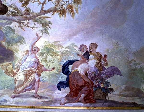 Scena mitologiczna (fresk) autorstwa Diacinto (attr.) Fabbroni