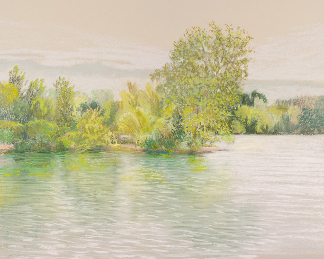 Silver River, 2017 (pastel na papierze) autorstwa Diana Jahns