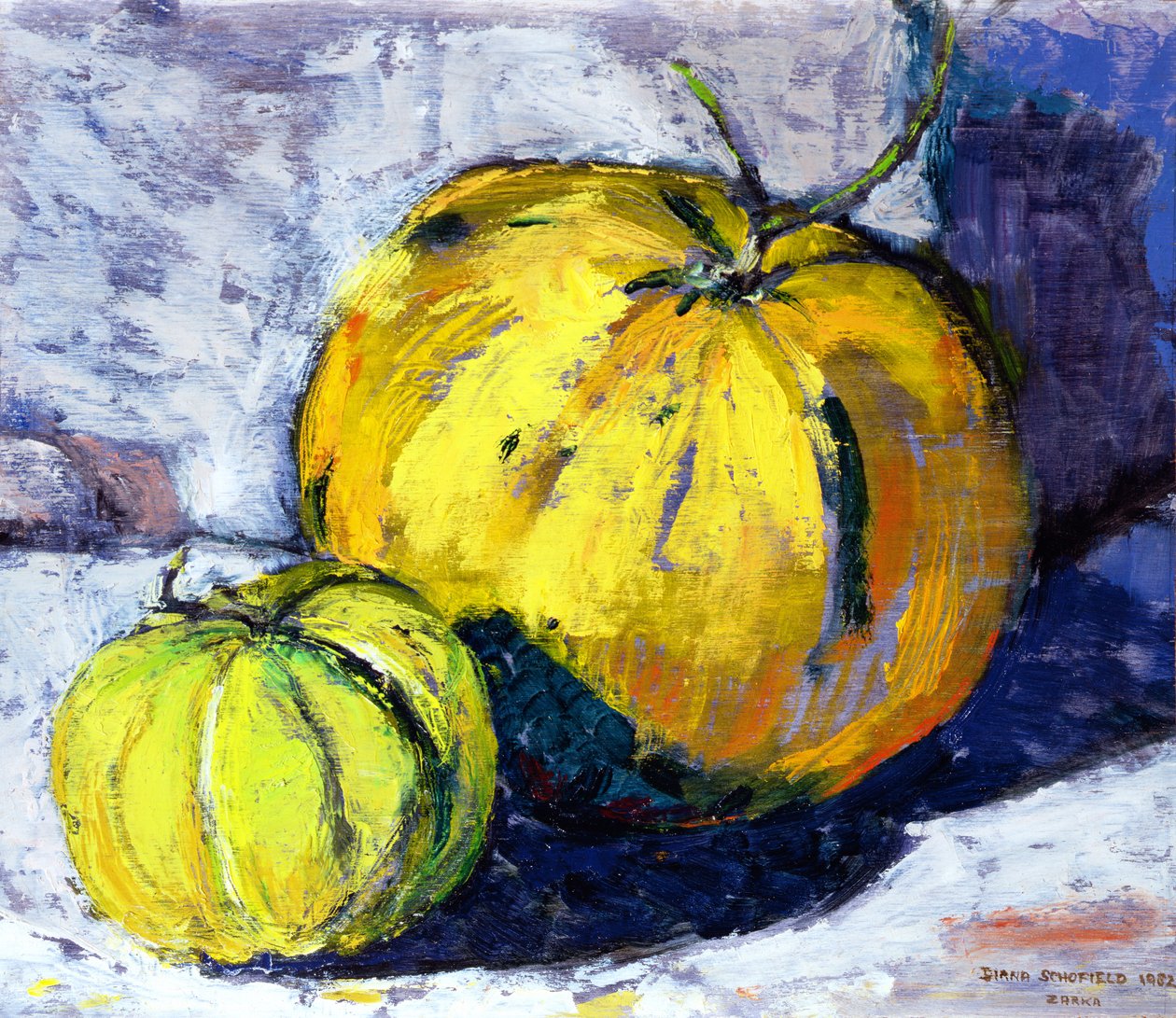 Melony w słońcu, 1982 (tablica) autorstwa Diana Schofield