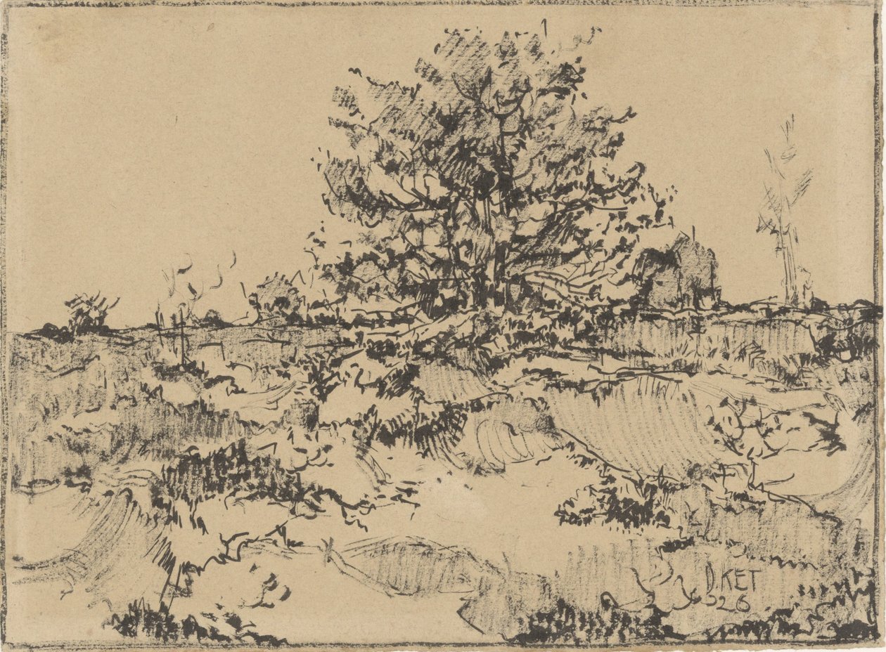 Heath w pobliżu Ede autorstwa Dick Ket (signed by artist)