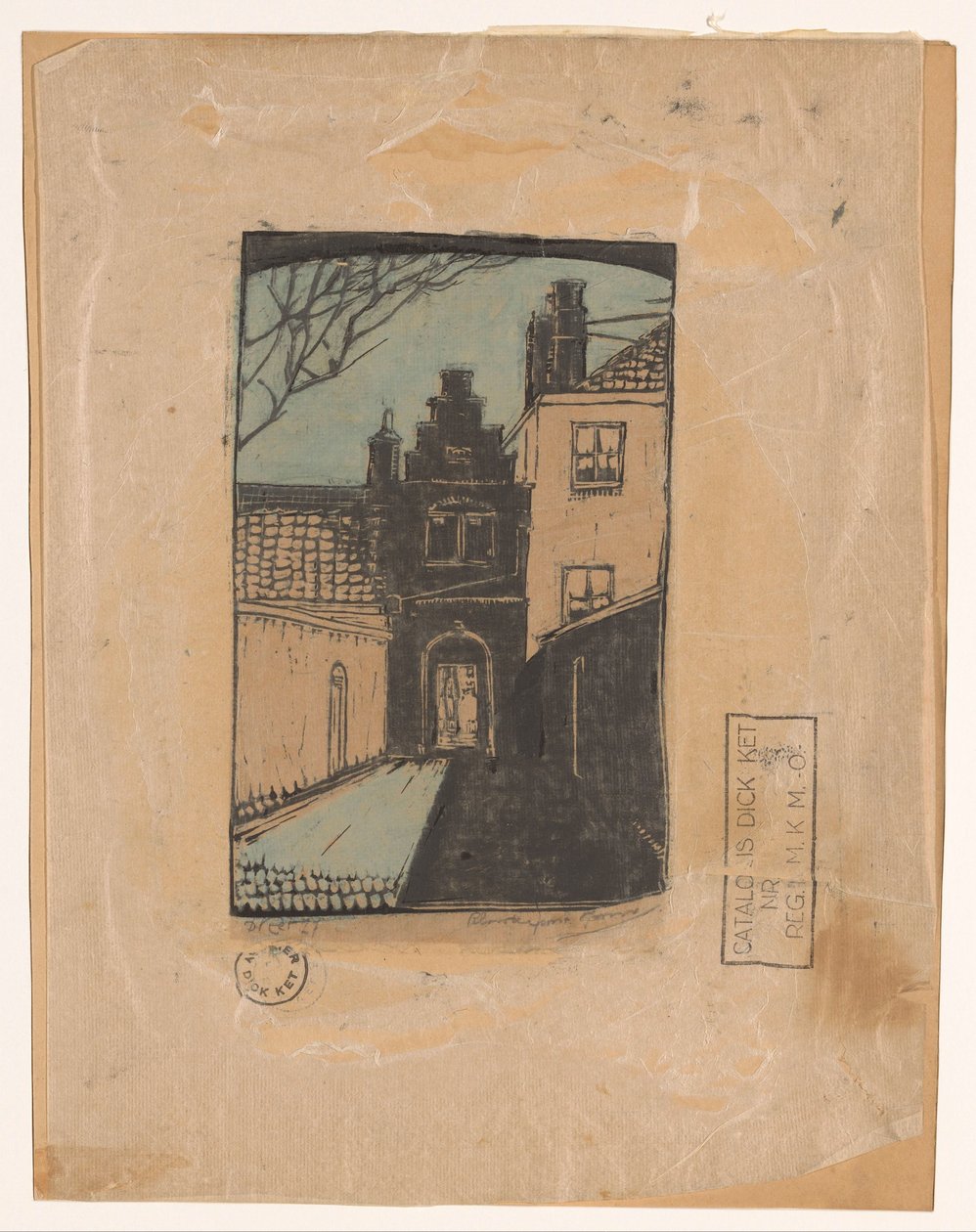 Brama Klasztorna, Hoorn (oryginalny tytuł na obiekcie) autorstwa Dick Ket (signed by artist)