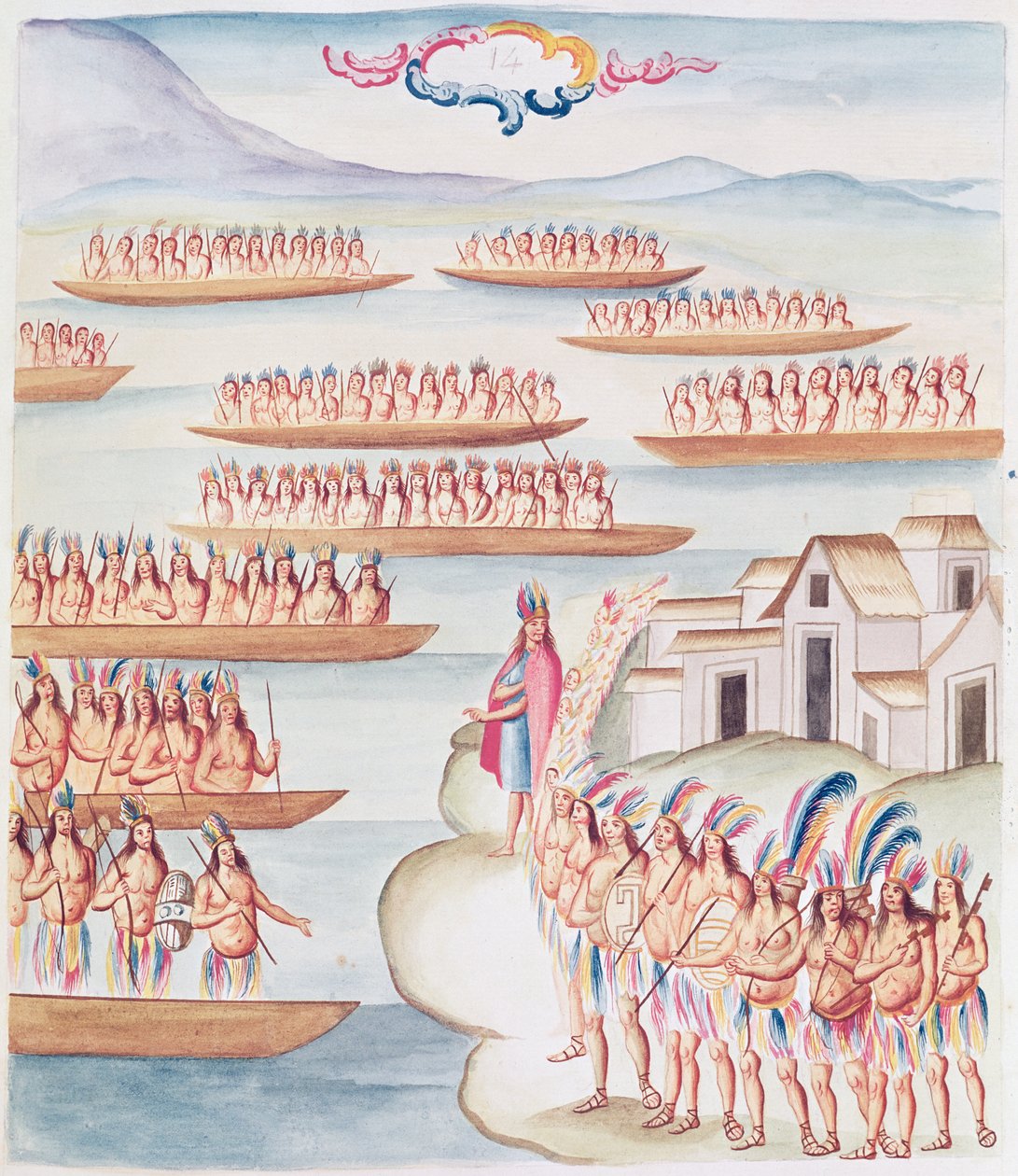 Tome 4 fol. 14 Tlatelolco and the Lagoon, 