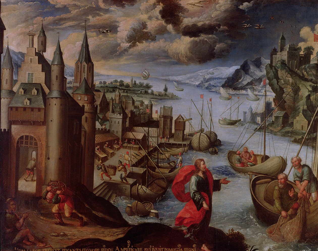 Chrystus powołujący św. Piotra i św. Andrzeja, z serii Znaków Zodiaku, 1681 autorstwa Diego Quispe Tito