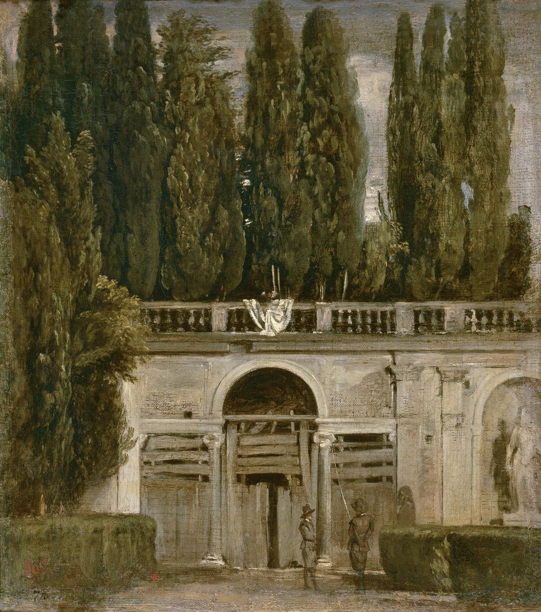 Widok na ogrody Villa Medici w Rzymie, ok. 1630 autorstwa Diego Velázquez