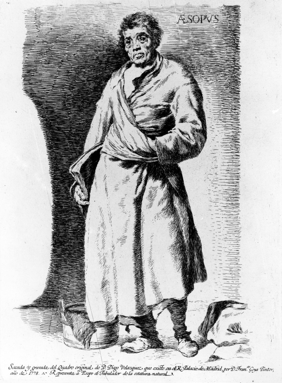 Ezop, grafika wykonana przez Francisco de Goya y Lucientes, 1778 autorstwa Diego Velázquez