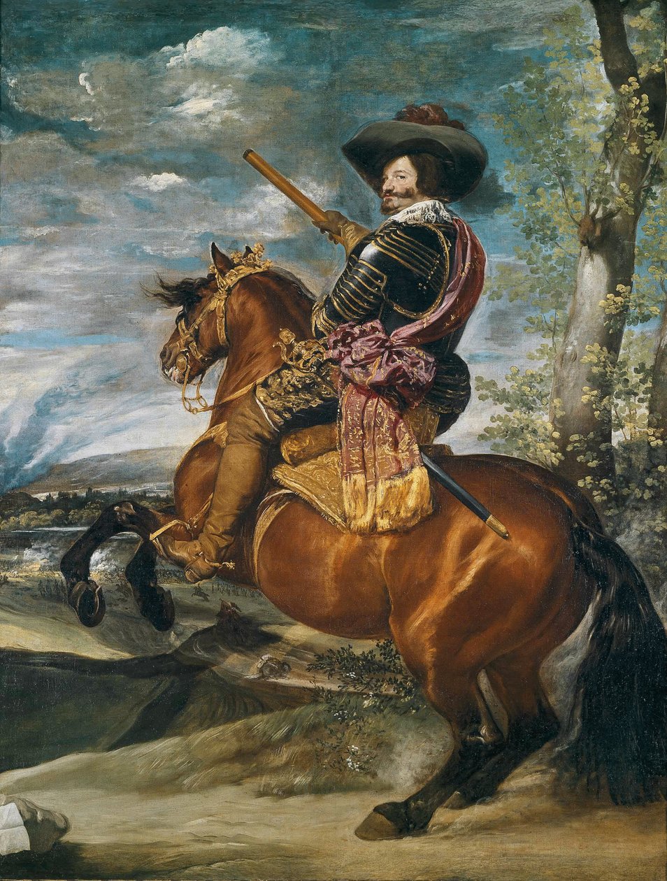 Portret konny don Gaspara de Guzmana (1587-1645) hrabiego księcia Olivares, 1634 autorstwa Diego Velázquez