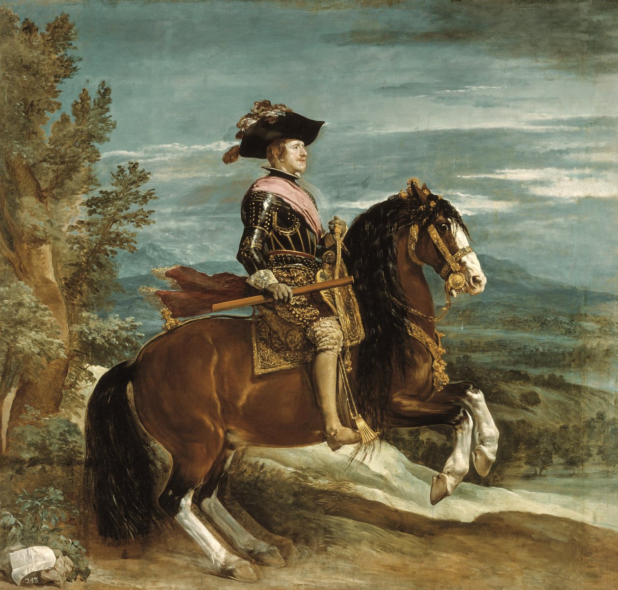 Portret jeździecki Filipa IV (1605-1665) ok. 1636 autorstwa Diego Velázquez
