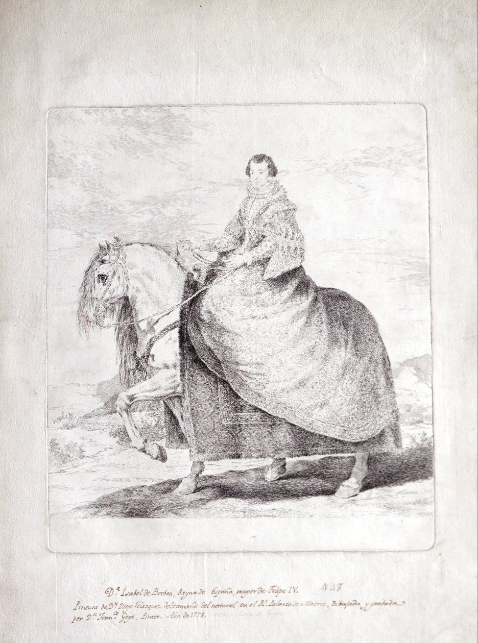 Isabel de Borbon, królowa Hiszpanii, na koniu autorstwa Diego Velázquez