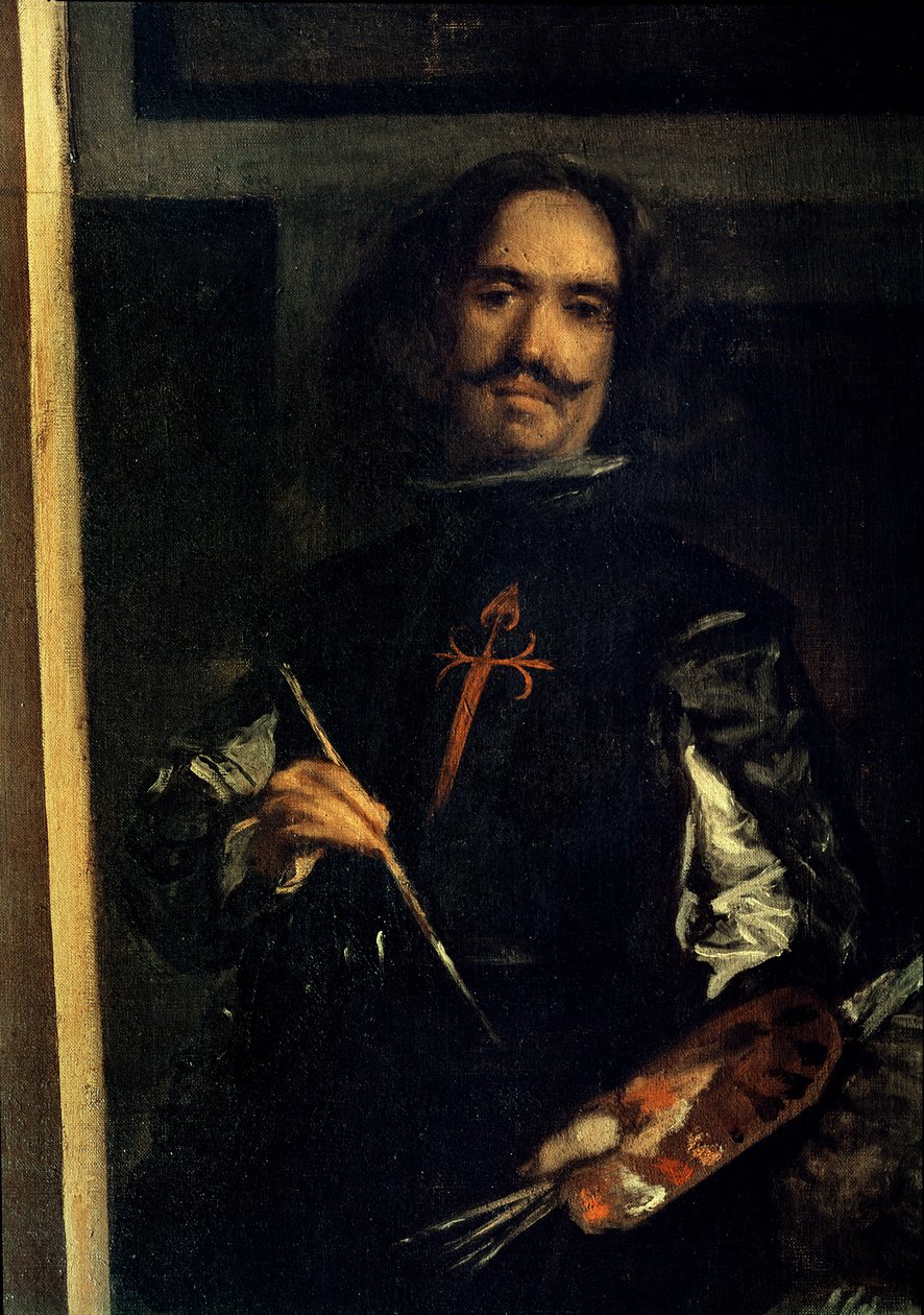 Las Meninas lub Rodzina Filipa IV, detal artysty przy sztalugach, ok. 1656 (zob. 405) autorstwa Diego Velázquez