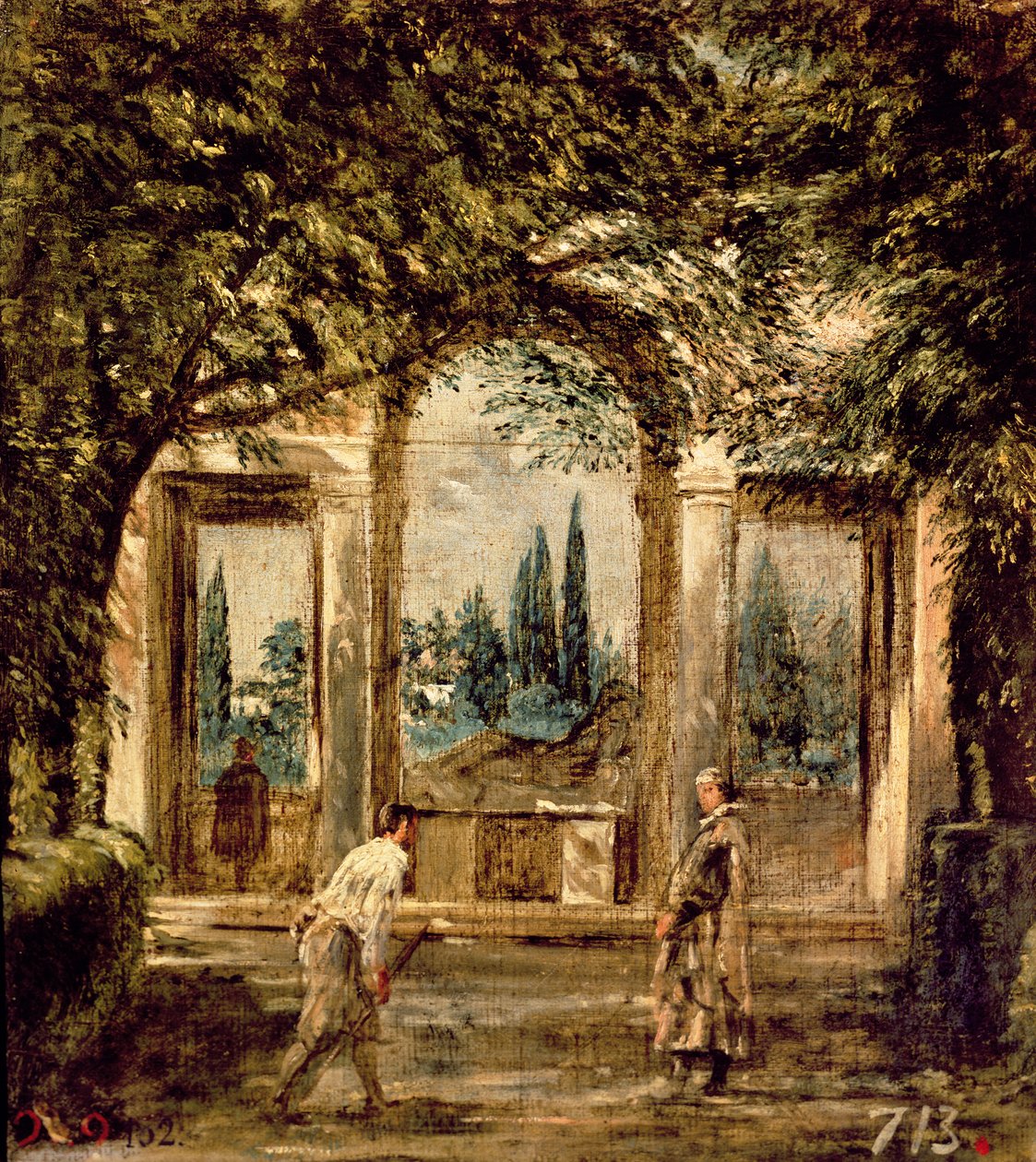 Ogrody Villa Medici w Rzymie, ok. 1650-51 autorstwa Diego Velázquez