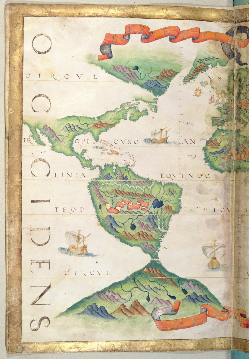Ameryka, fragment atlasu świata, 1565 (welin) autorstwa Diego Homem