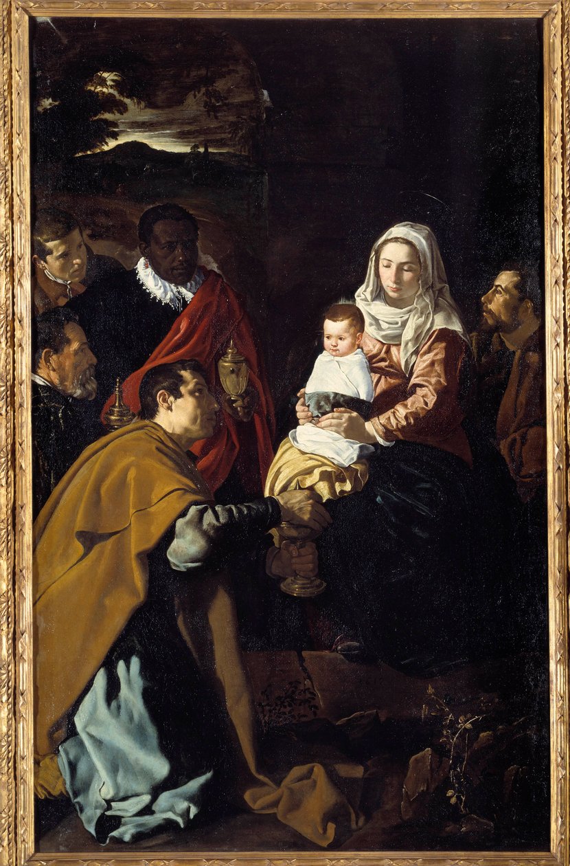 Adoracja mędrców. Obraz Diego Rodrigueza de Silva y Velasquez (1599-1660) autorstwa Diego Velázquez