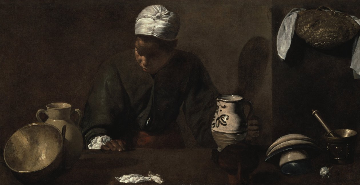 Scena kuchenna, 1618-20 autorstwa Diego Velázquez