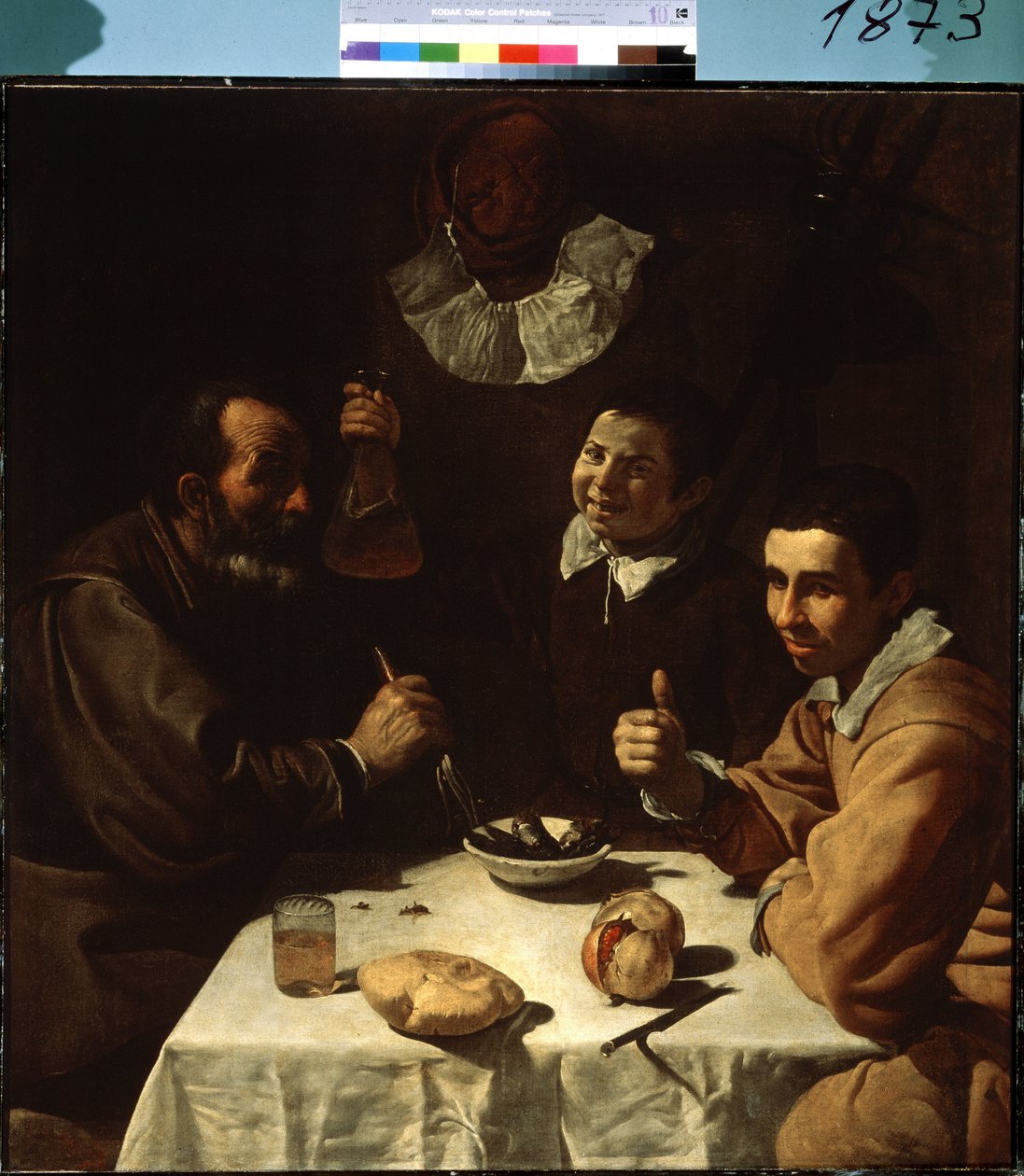 Posiłek (obiad). Obraz Diego Velasqueza (1599-1660). olej na płótnie autorstwa Diego Velázquez