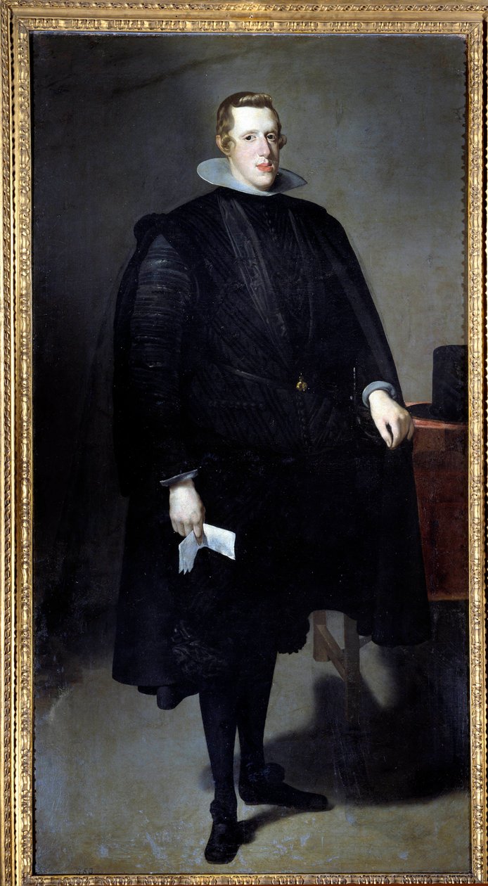Portret u stóp Filipa IV (1605 - 1665). Obraz Diego Rodrigueza de Silva y Velasquez (1599-1660) autorstwa Diego Velázquez